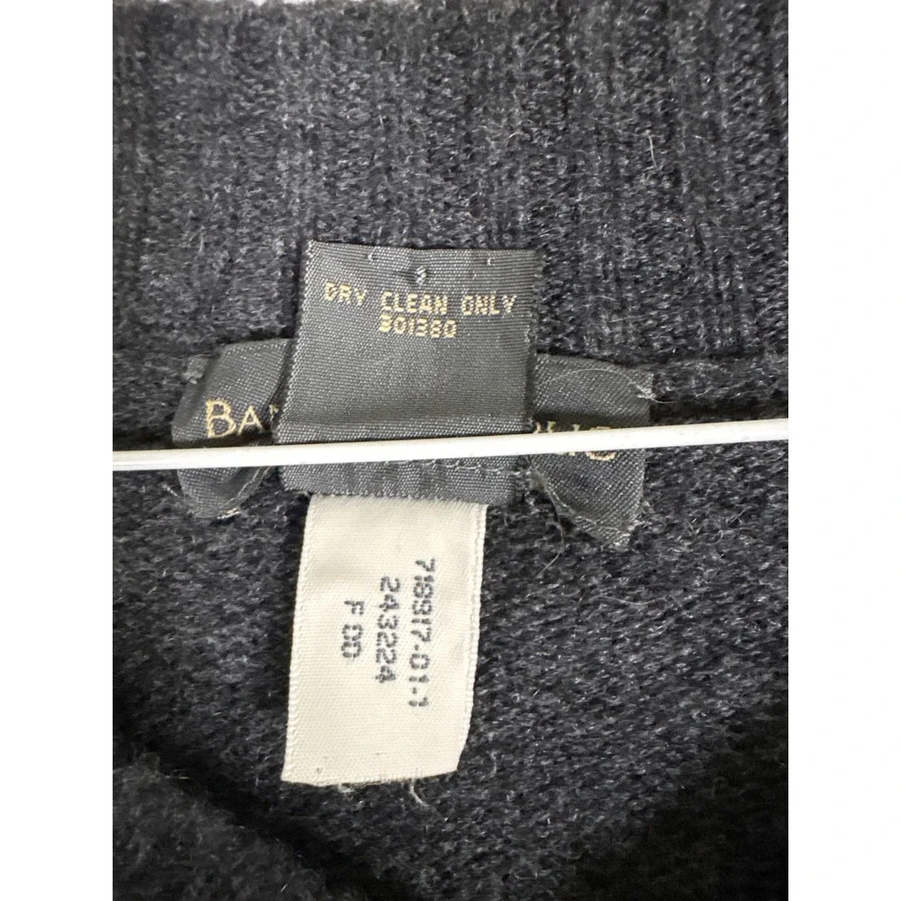 Banana Republic Mens XL 100% Cashmere V-Neck Sweater Charcoal Gray Knit